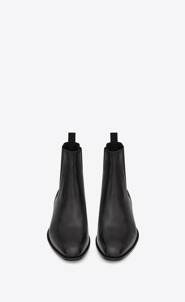wyatt 40 chelsea stiefel aus schwarzem leder